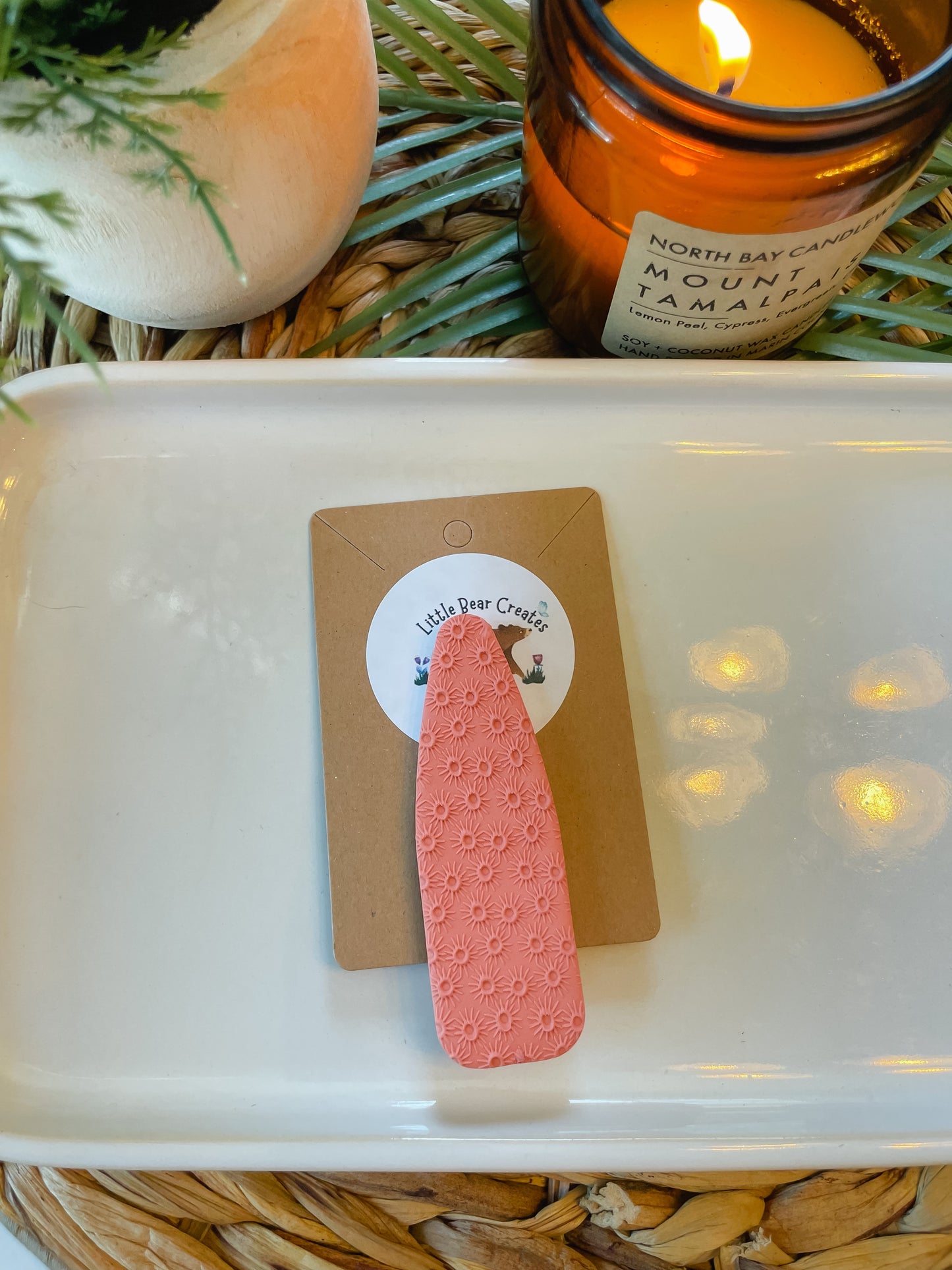 Peach Sunburst Dagger Hair Clip