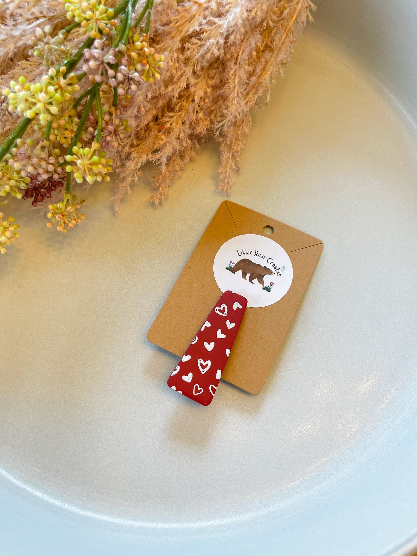 Small Red Velvet Heart Hair Clip