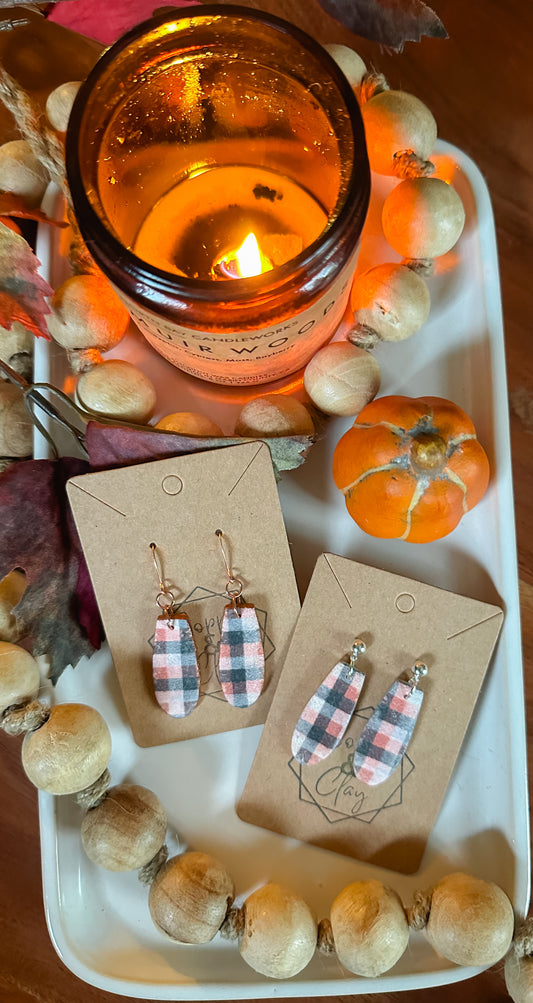 Fall Plaid Dangle Earring