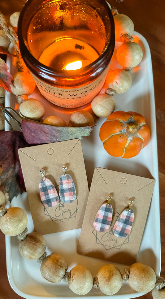 Fall Plaid Drop Earring