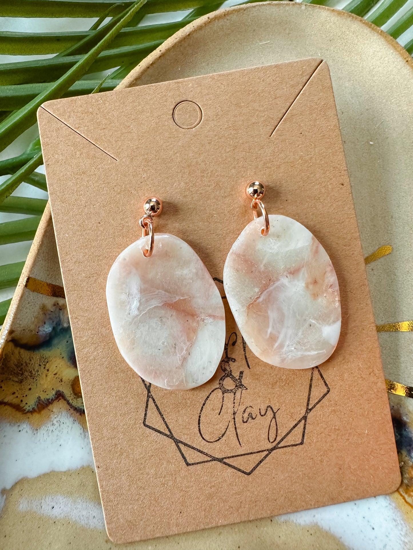 Rose Quartz Statement Earring