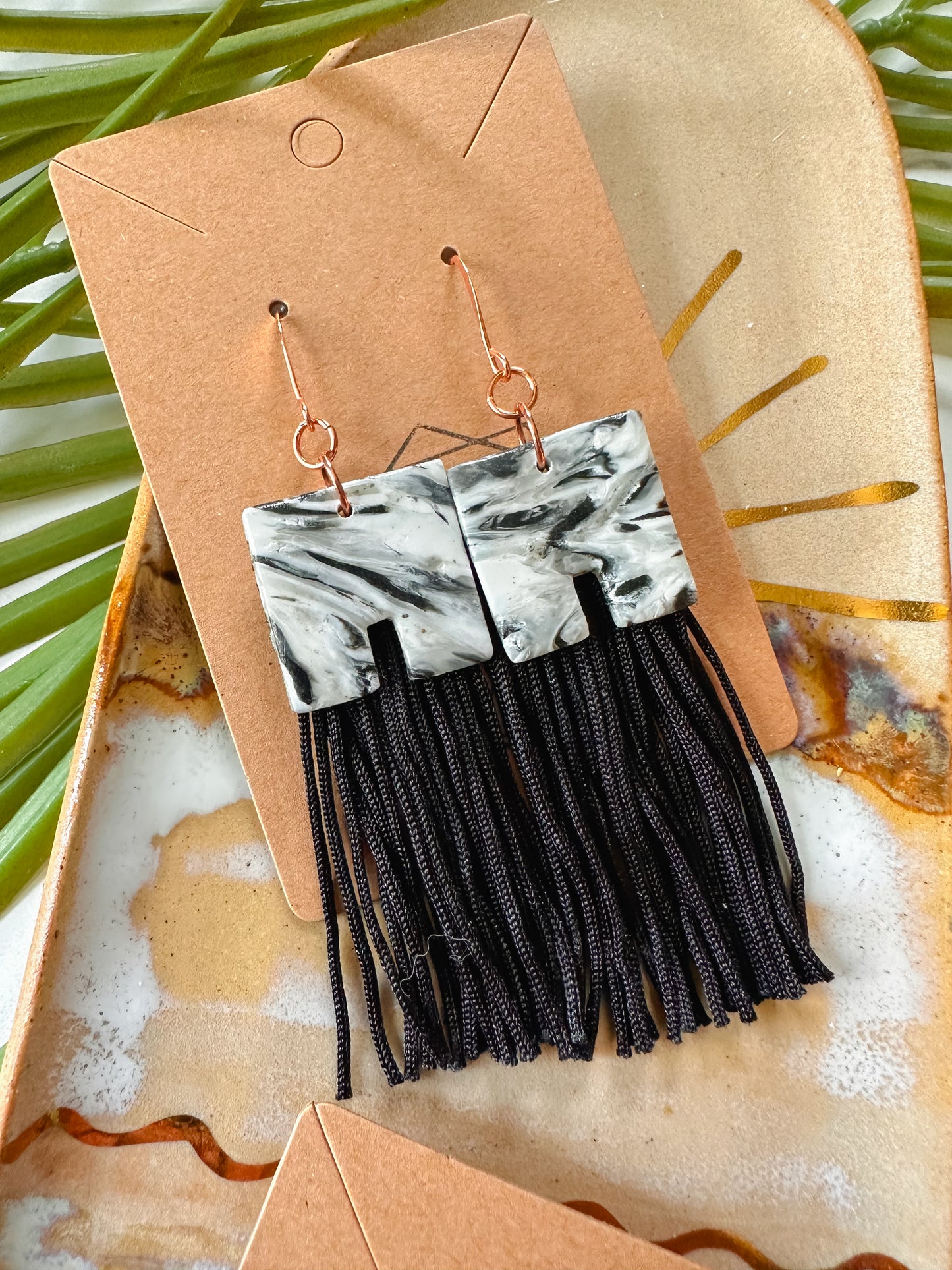 Square Fringe Drop Earring