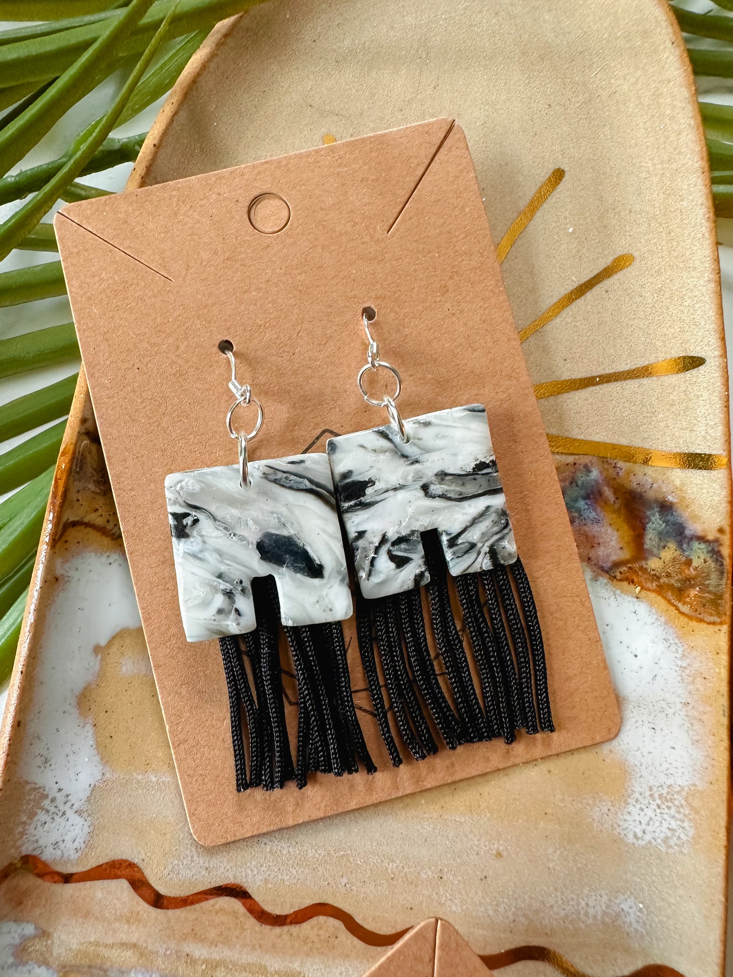 Square Fringe Drop Earring