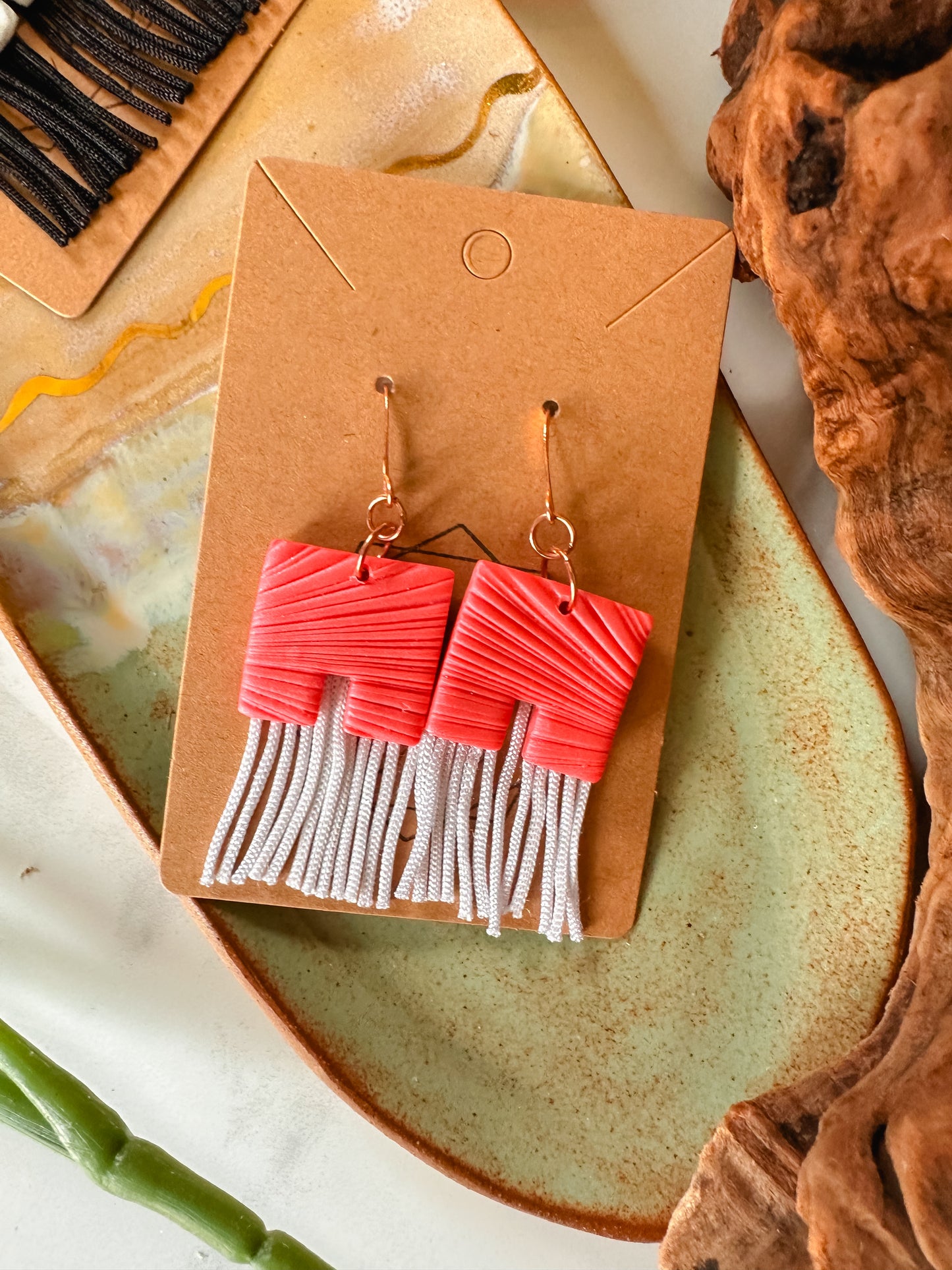 Square Fringe Drop Earring