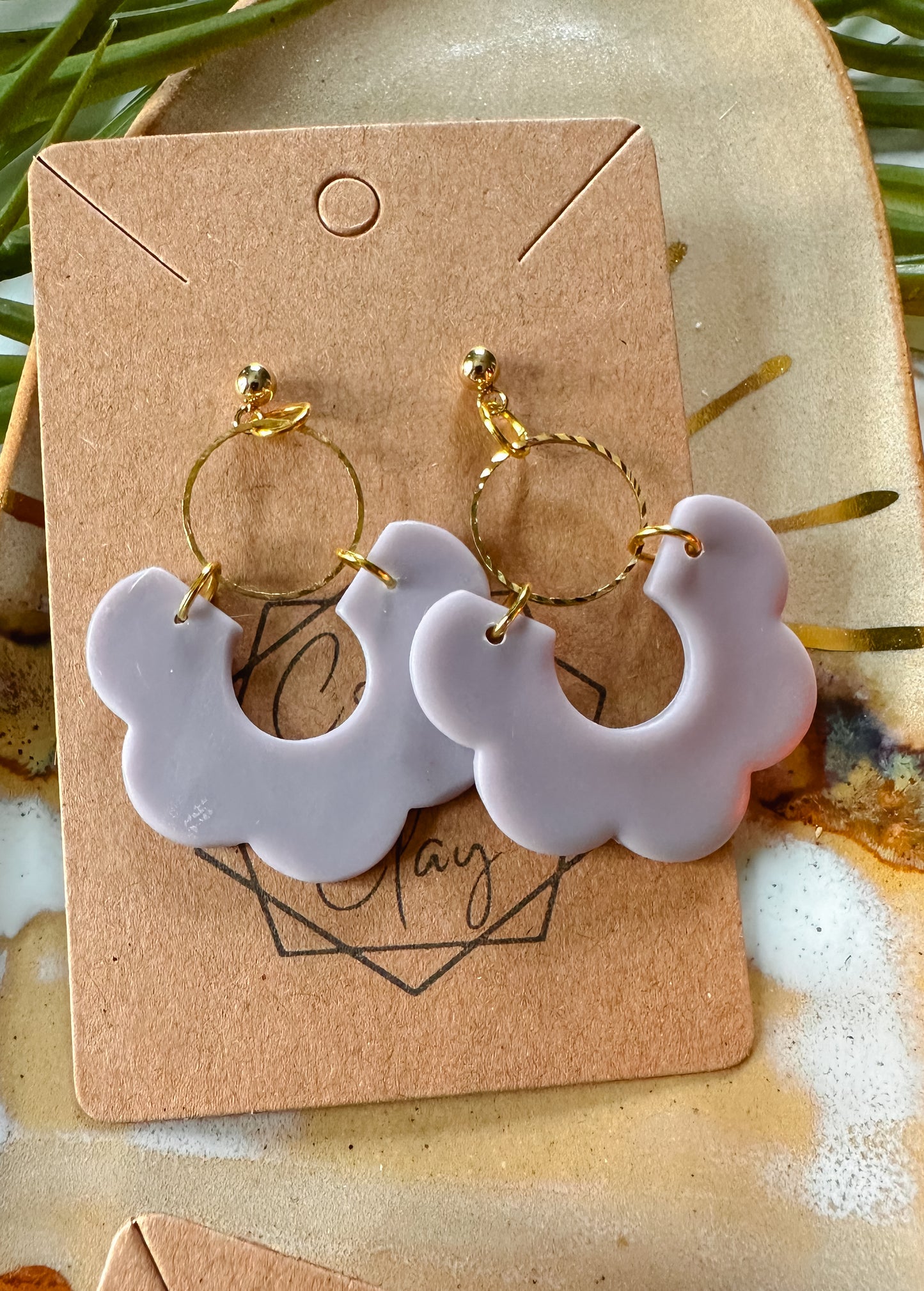 Sea Glass Hoop Statement Earring