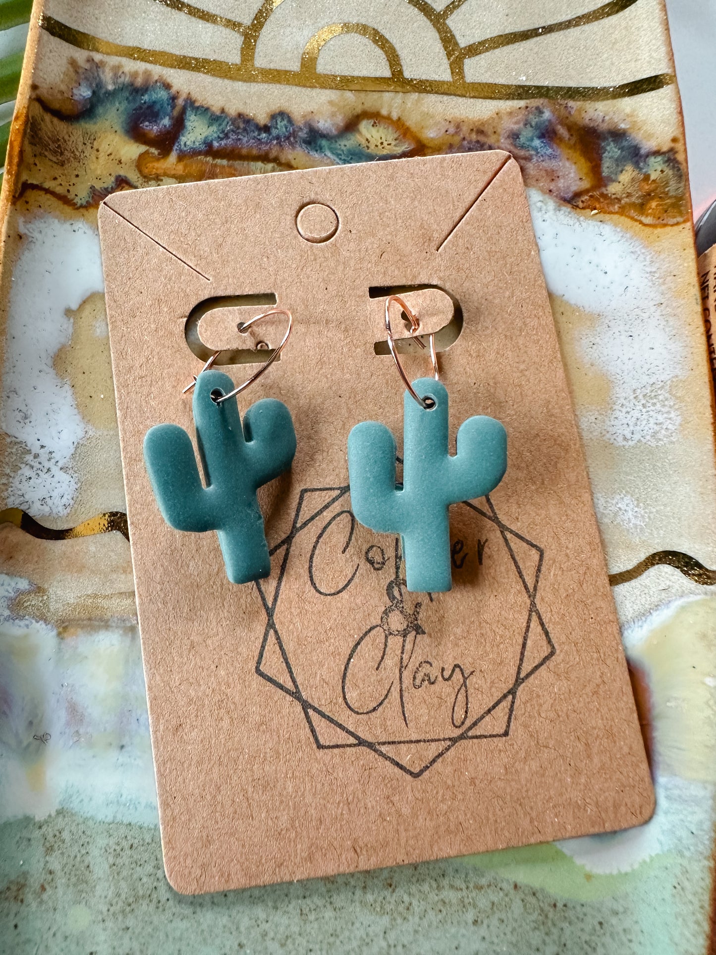 Cactus Hoop Dangle