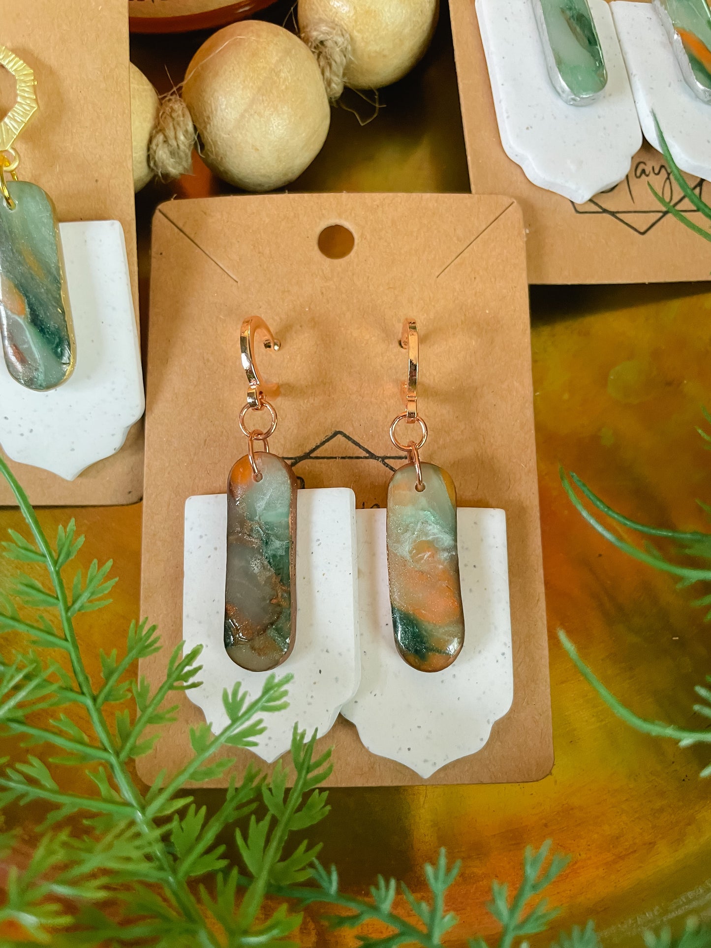 Faux Stone and Granite Statement Earring