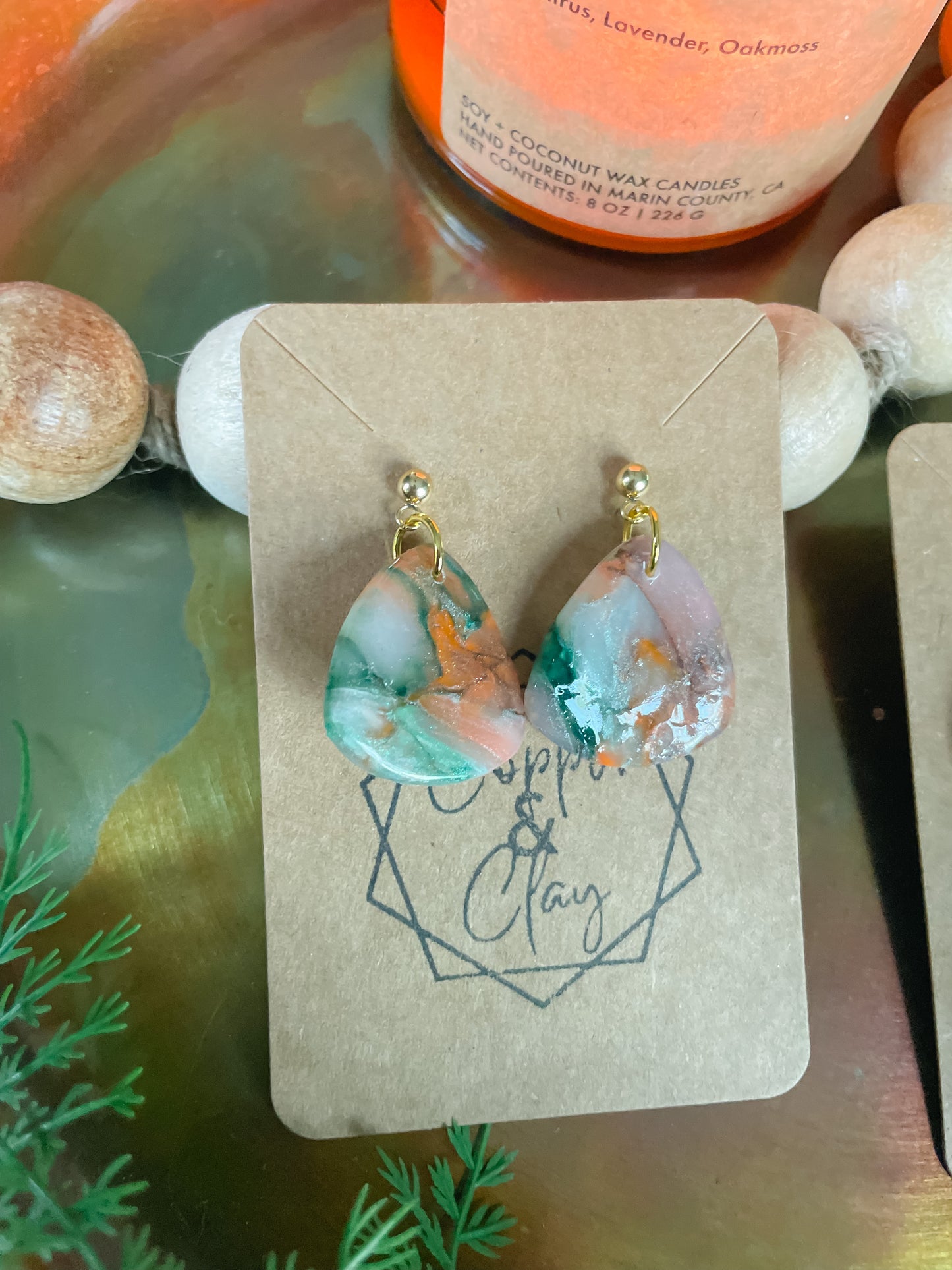 Faux Stone Drop Earrings