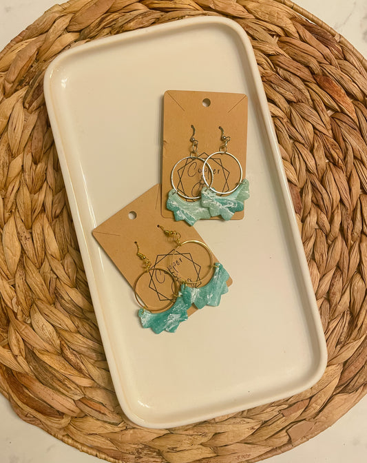 Jade Hoop Statement Earring