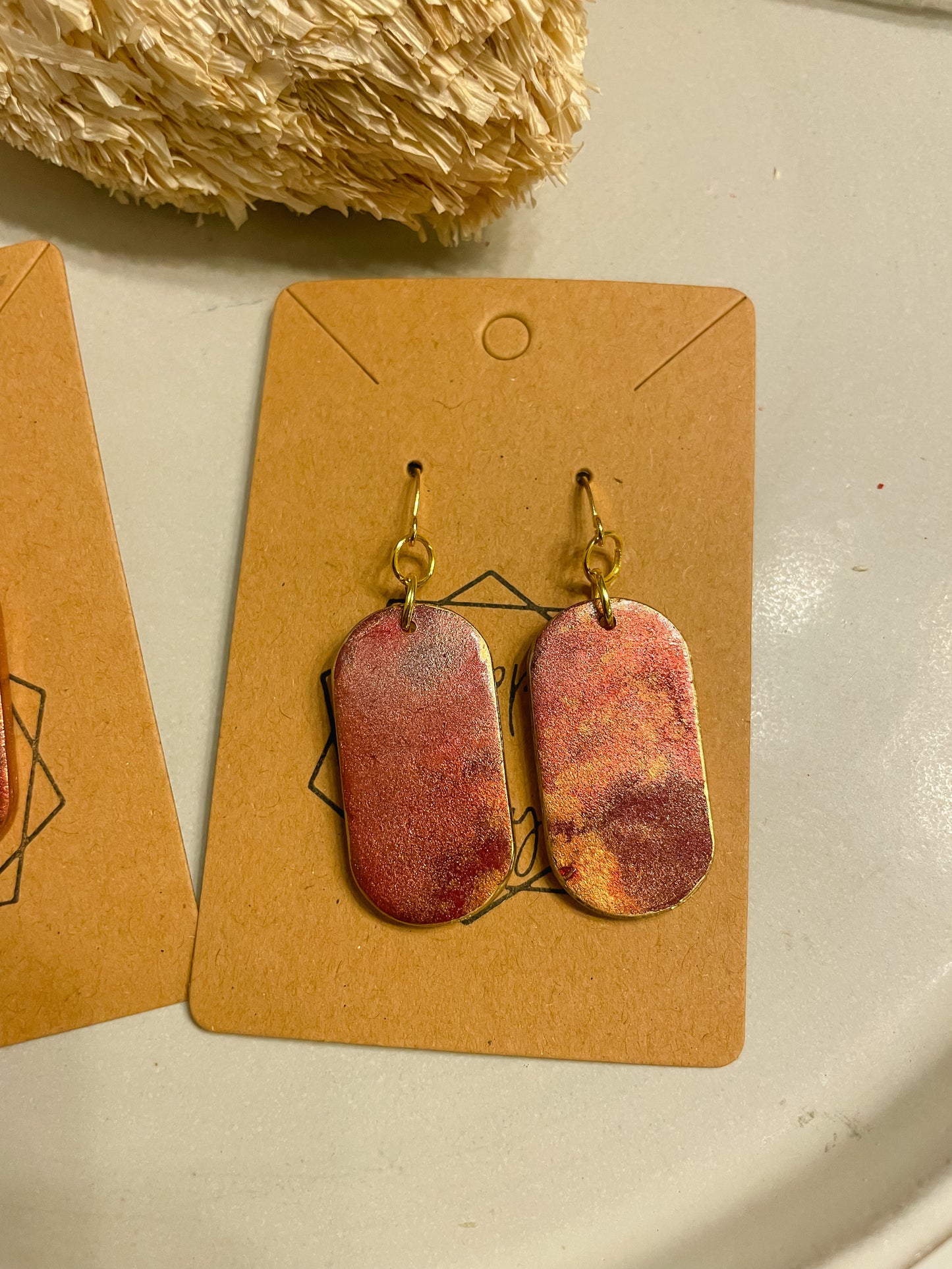Berry Patina Oval Statement Earring