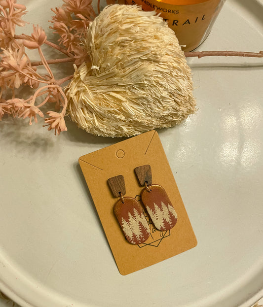 Rosewood Treeline Earring