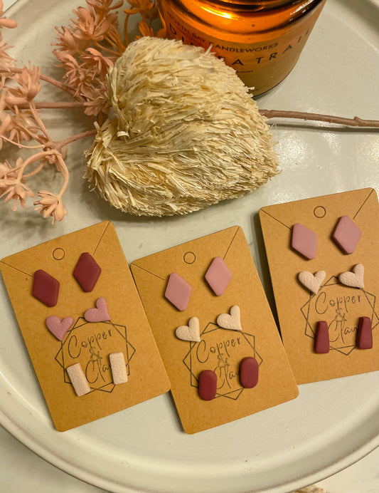Heart Stud 3-Pack