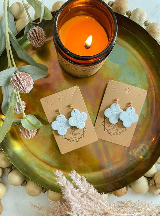 Botanical Drop Earring in Dusty Blue