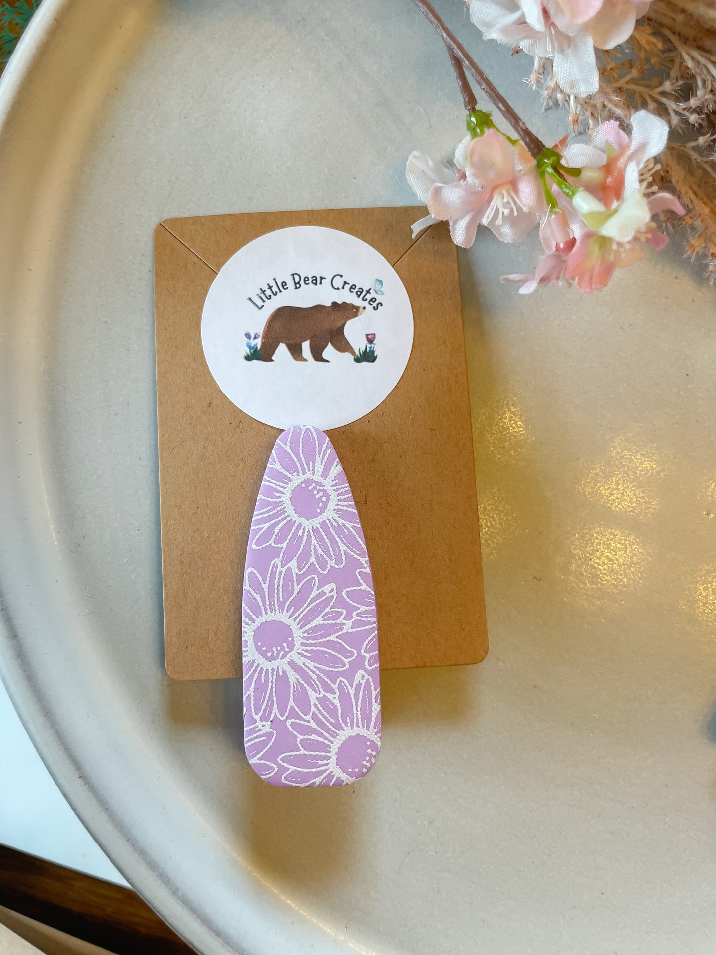 Purple Floral Hair Clip