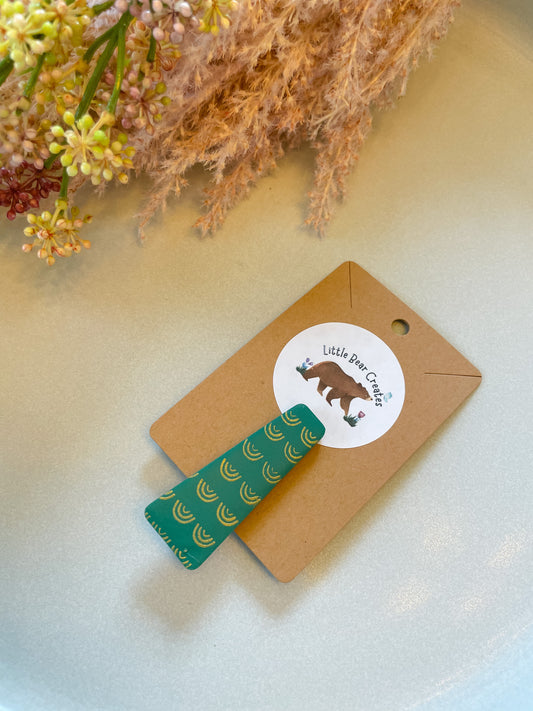Small Emerald Rainbow Hair Clip