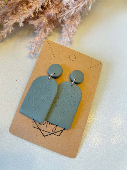 Sage Botanical Statement Earring